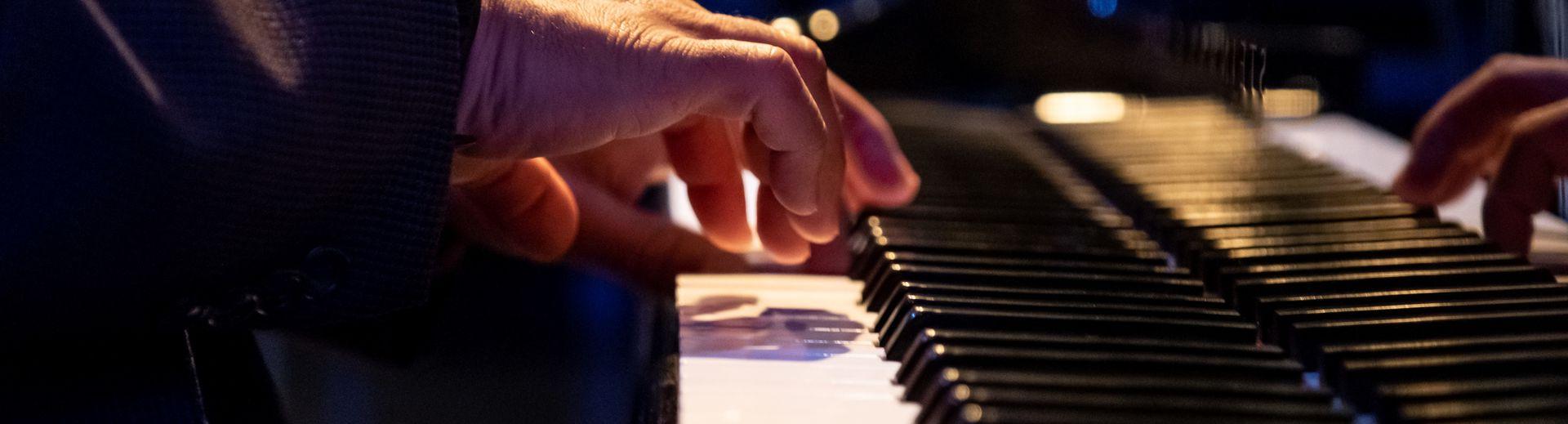 钢琴师在施坦威三角钢琴演奏时的双手